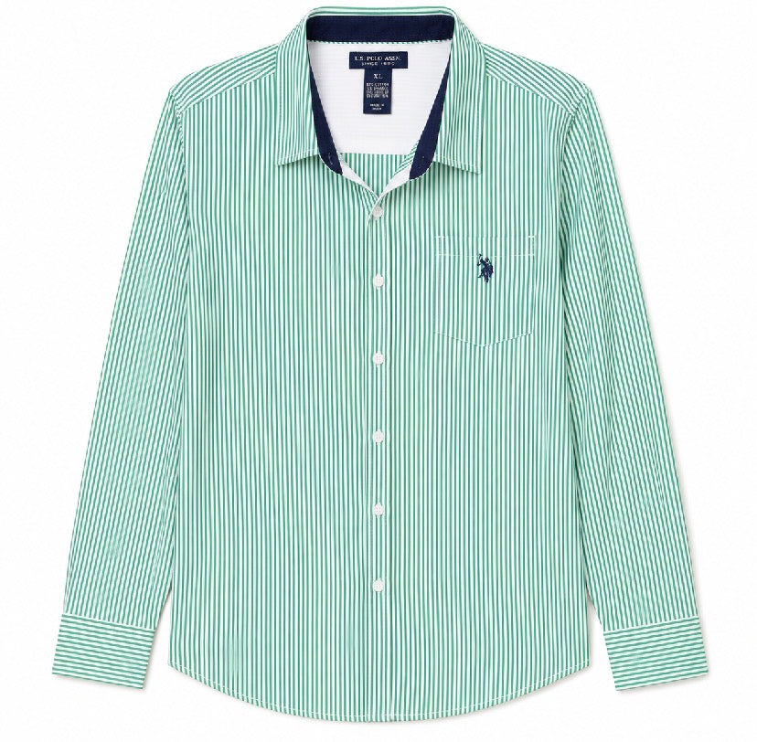 U.S. Polo Assn green striped shirt Women’s