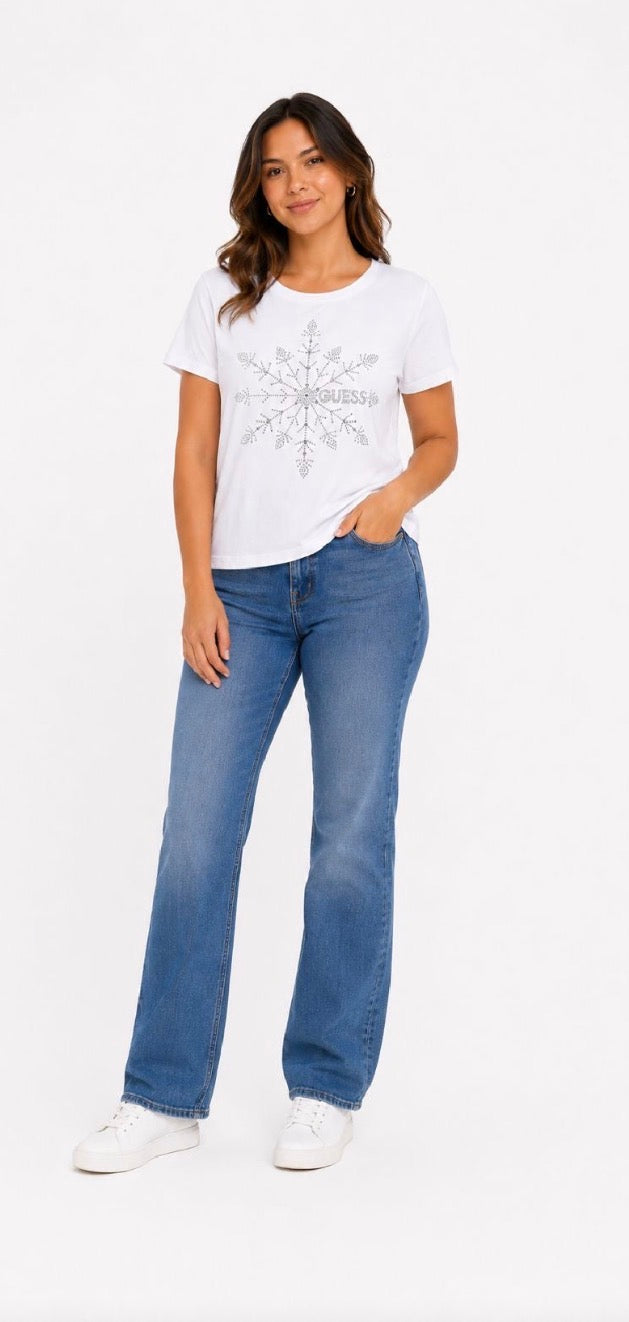 GUESS white short-sleeved t-shirt