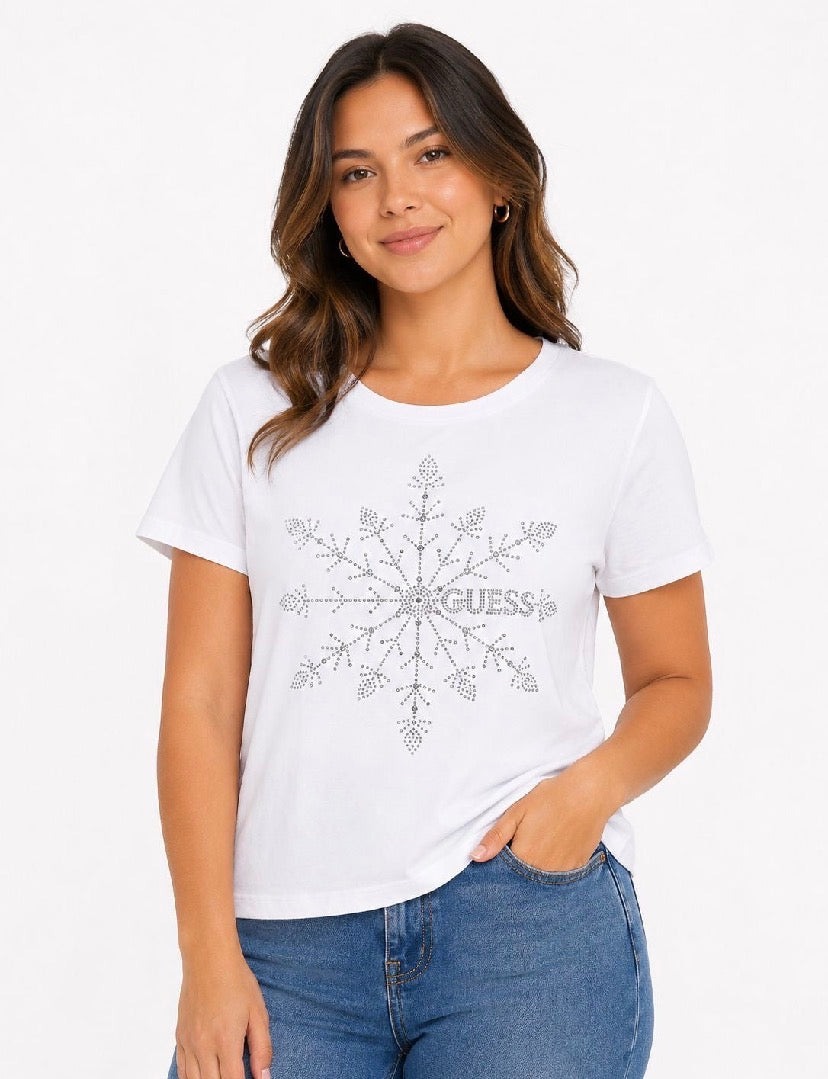 GUESS white short-sleeved t-shirt