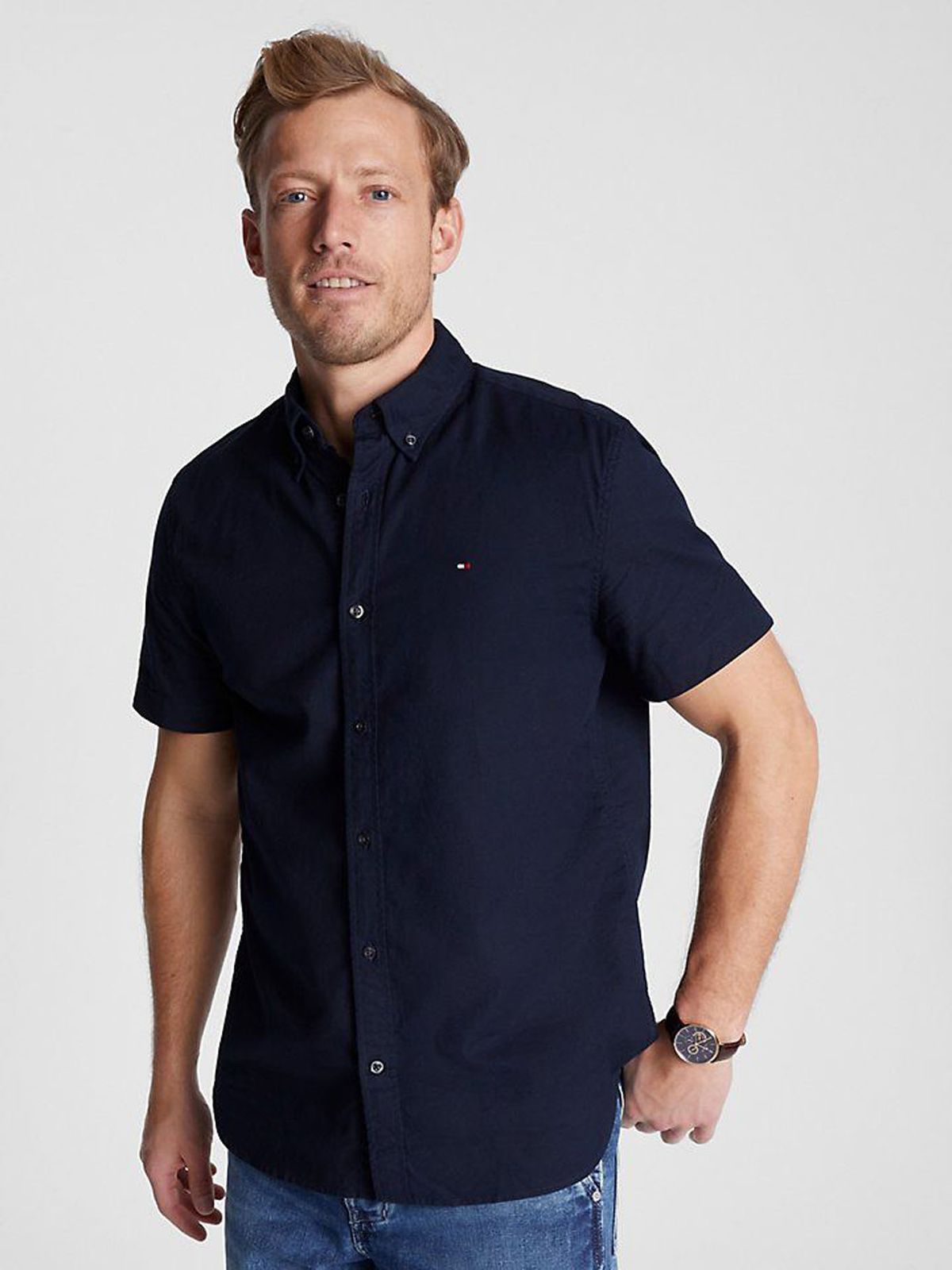 Tommy Hilfiger-CAMISA OXFORD DE CORTE REGULAR