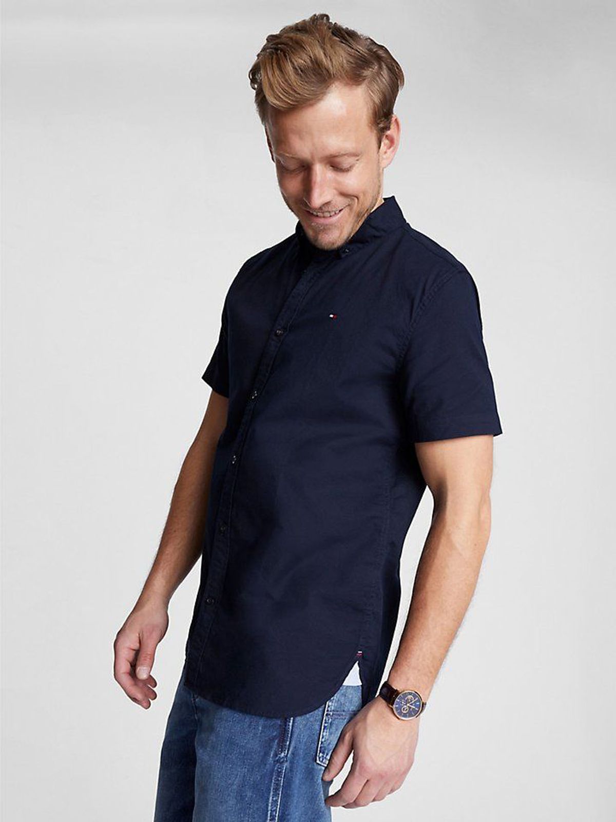 Tommy Hilfiger-CAMISA OXFORD DE CORTE REGULAR