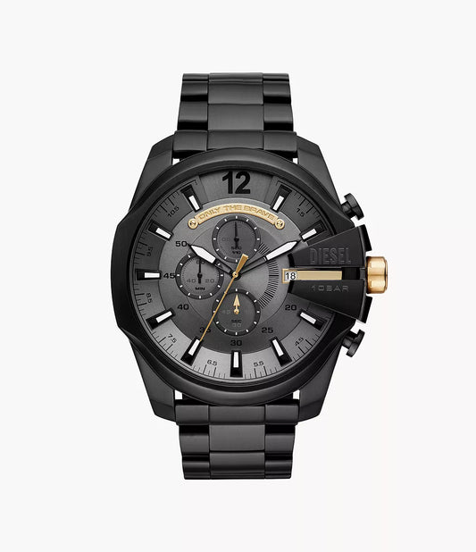 Diesel Men's Mega Chief Chronograph Black Stainless Steel Watch