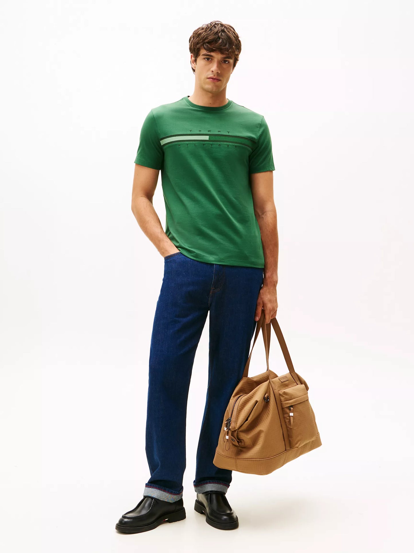 Tommy Hilfiger-Tonal Flag Logo T-Shirt