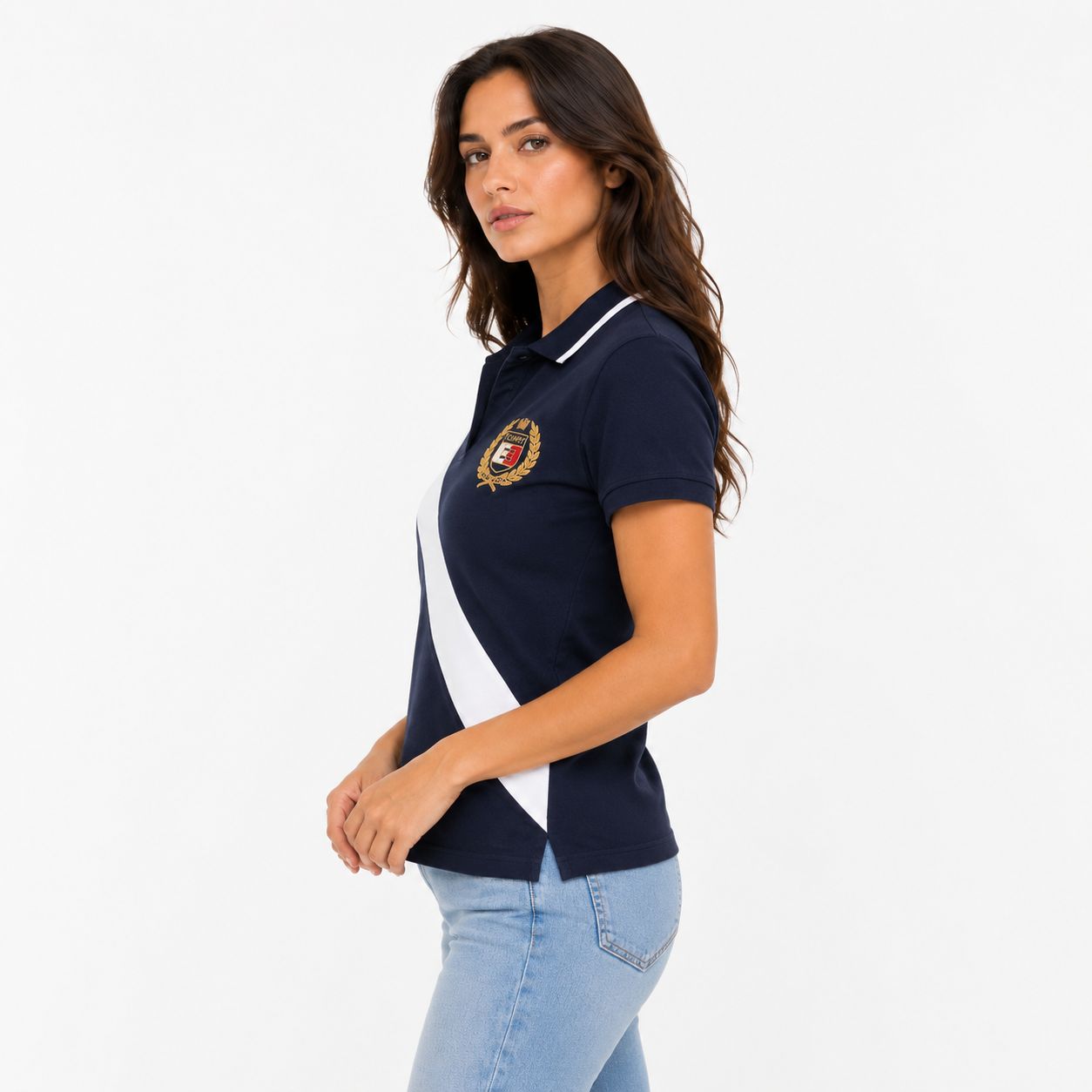 Tommy Hilfiger Women’s stripe polo collar t-shirt