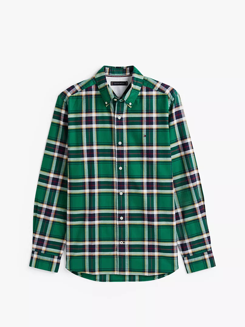 Tommy Hilfiger-Regular Fit Plaid Stretch Oxford Shirt
