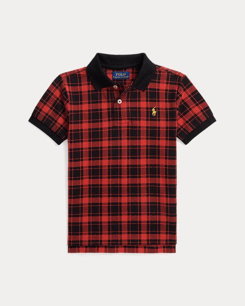 Polo Ralph Lauren Big Boys Buffalo Check Cotton Mesh Polo Shirt