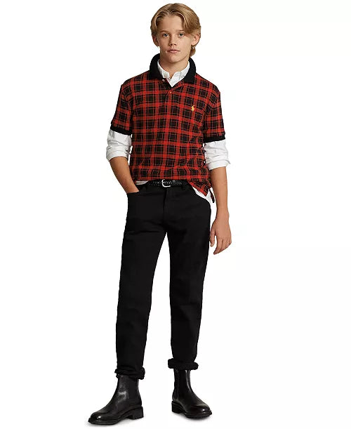 Polo Ralph Lauren Big Boys Buffalo Check Cotton Mesh Polo Shirt
