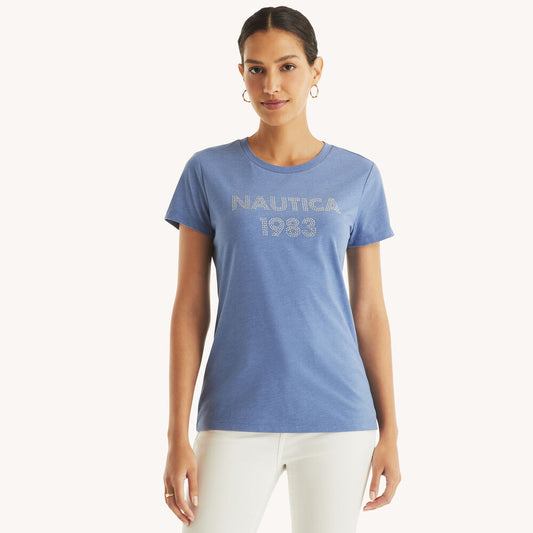 Náutica rhinestone 1983 graphic t-shirt