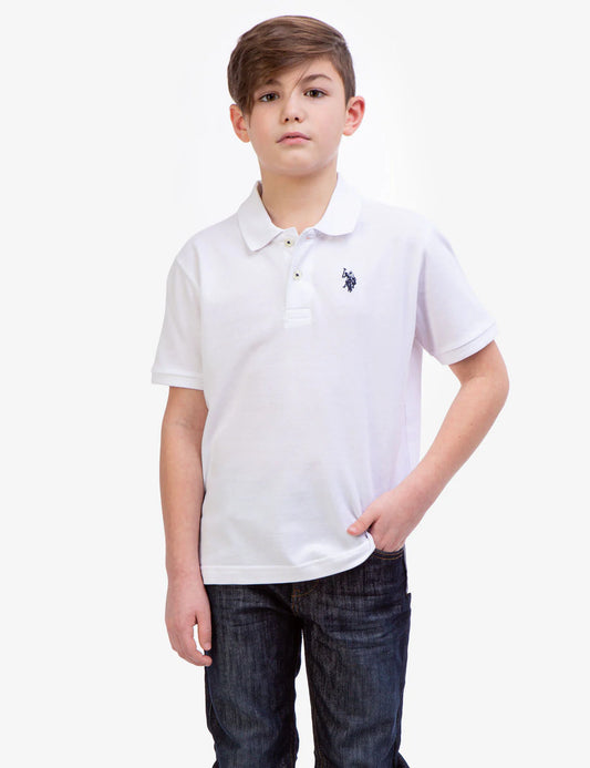 U.S Polo Assn Boys Texture Double Horsemen Polo Shirt