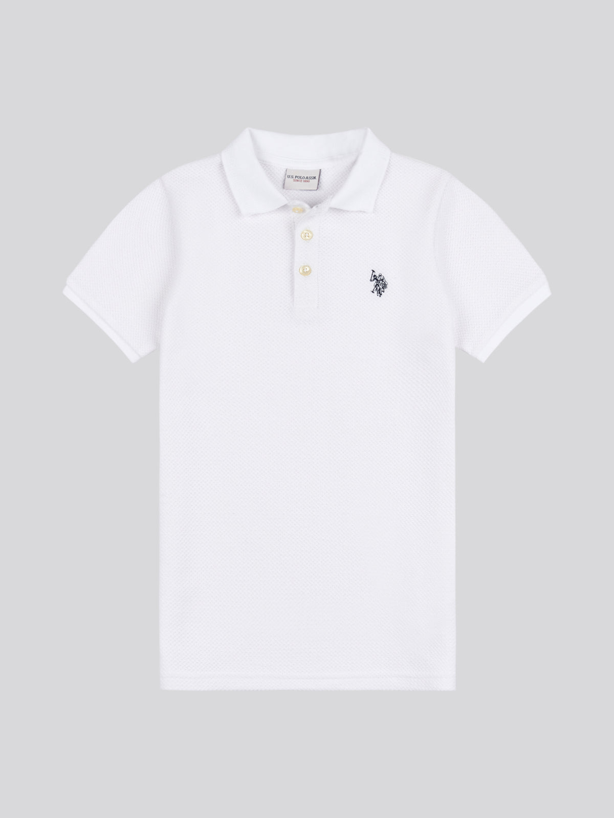 U.S Polo Assn Boys Texture Double Horsemen Polo Shirt