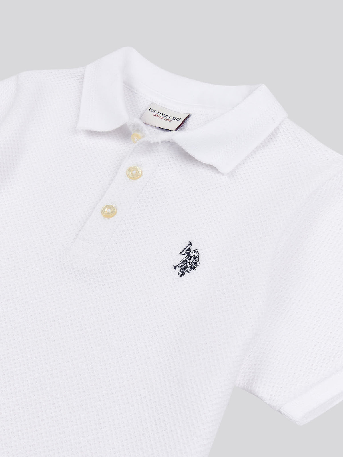 U.S Polo Assn Boys Texture Double Horsemen Polo Shirt