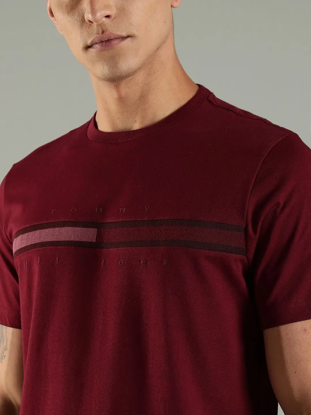 Tommy Hilfiger Men Brand Logo Printed Short Sleeves T-Shirt