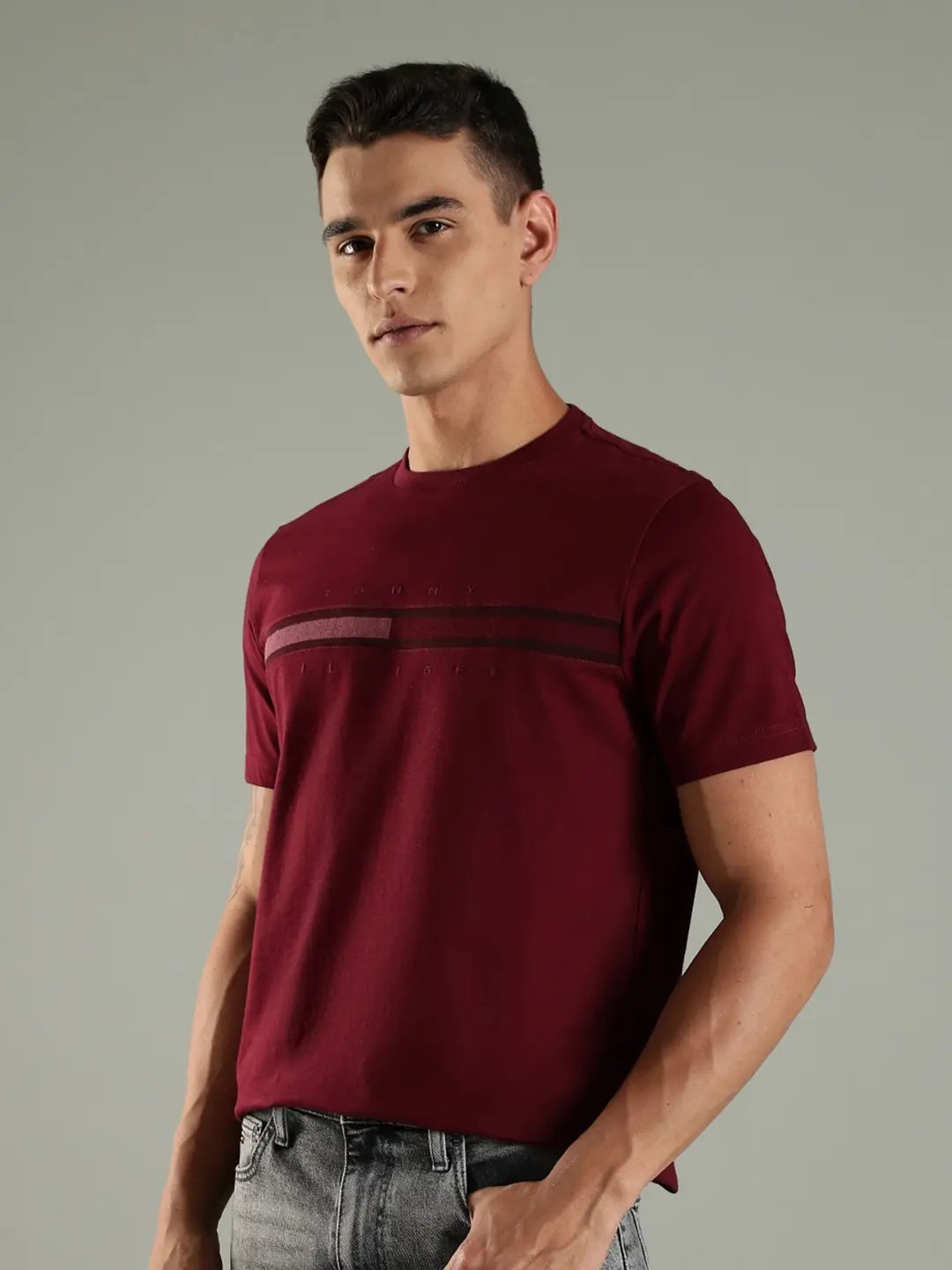 Tommy Hilfiger Men Brand Logo Printed Short Sleeves T-Shirt