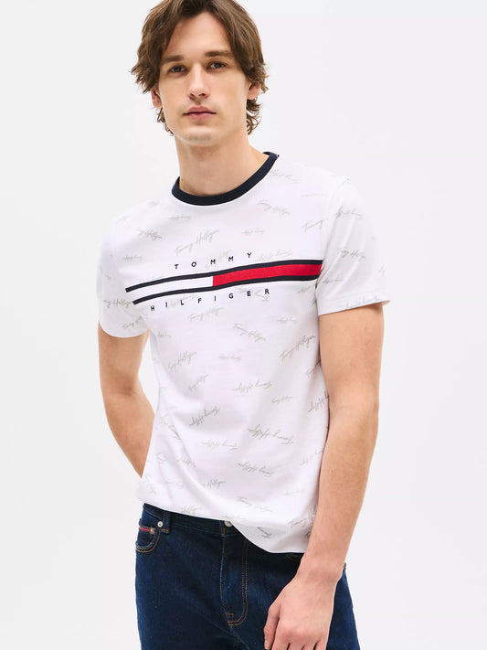Tommy Hilfiger Signature Flag Stripe Logo T-Shirt