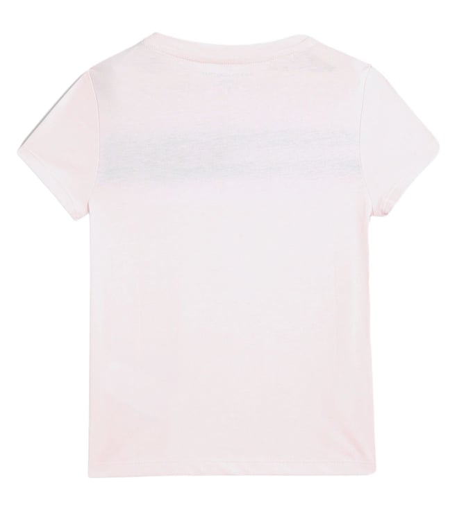 Tommy Hilfiger Girls Peach Solid Round Neck T-Shirt