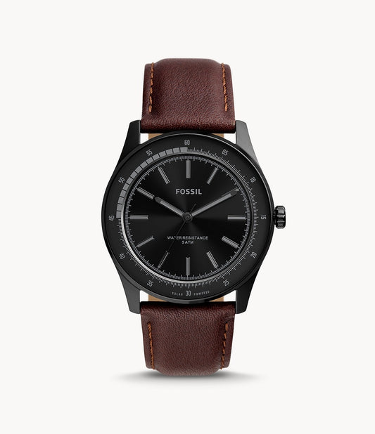 Fossil Sullivan Solar-Powered Brown Leather Watch