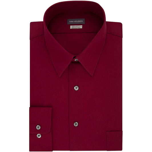 Van Heusen Mens Dress Shirt Fitted Poplin Solid Shirt