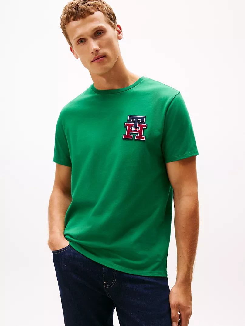 Tommy Hilfiger-Textured Monogram Logo T-Shirt
