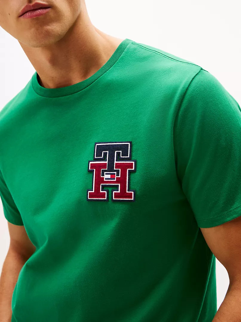 Tommy Hilfiger-Textured Monogram Logo T-Shirt
