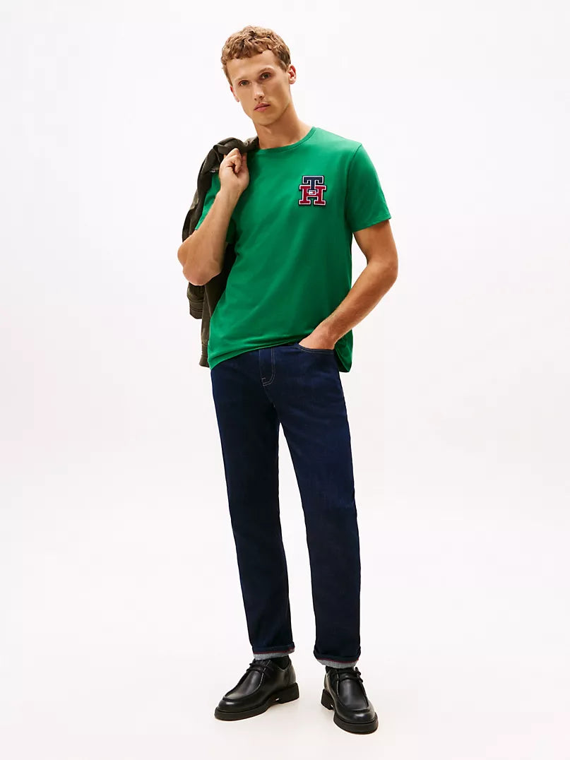Tommy Hilfiger-Textured Monogram Logo T-Shirt