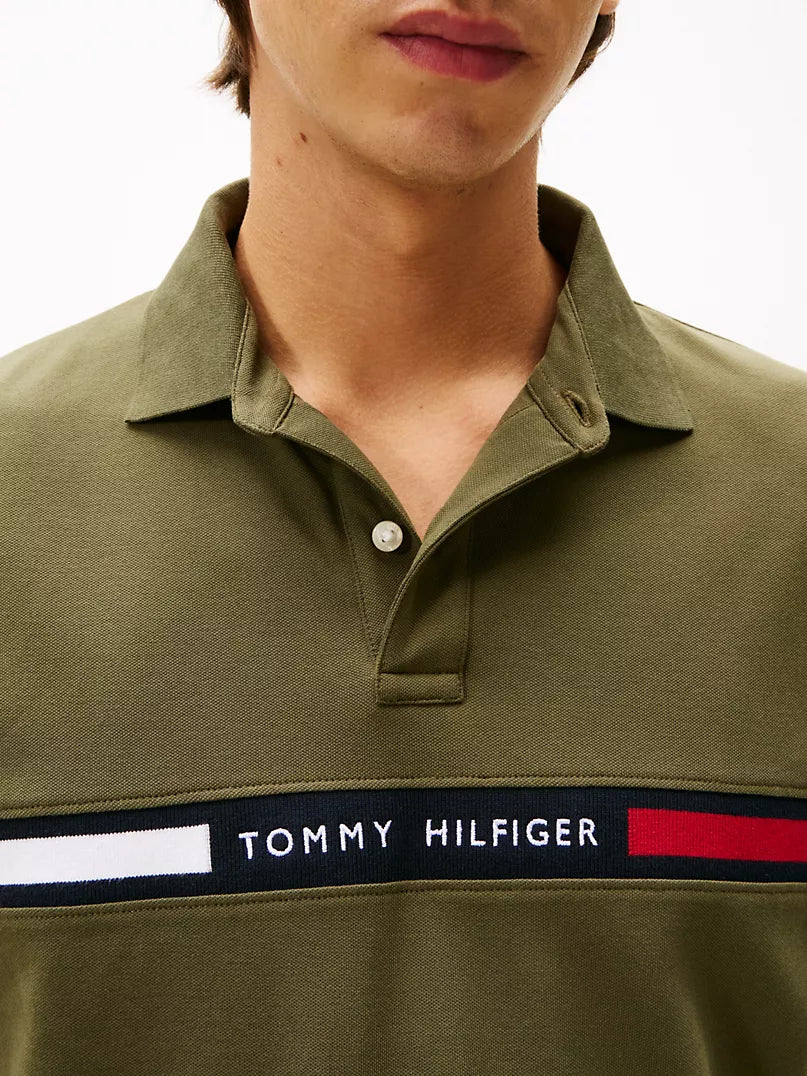 Tommy Hilfiger-Regular Fit Embroidered Stripe Polo