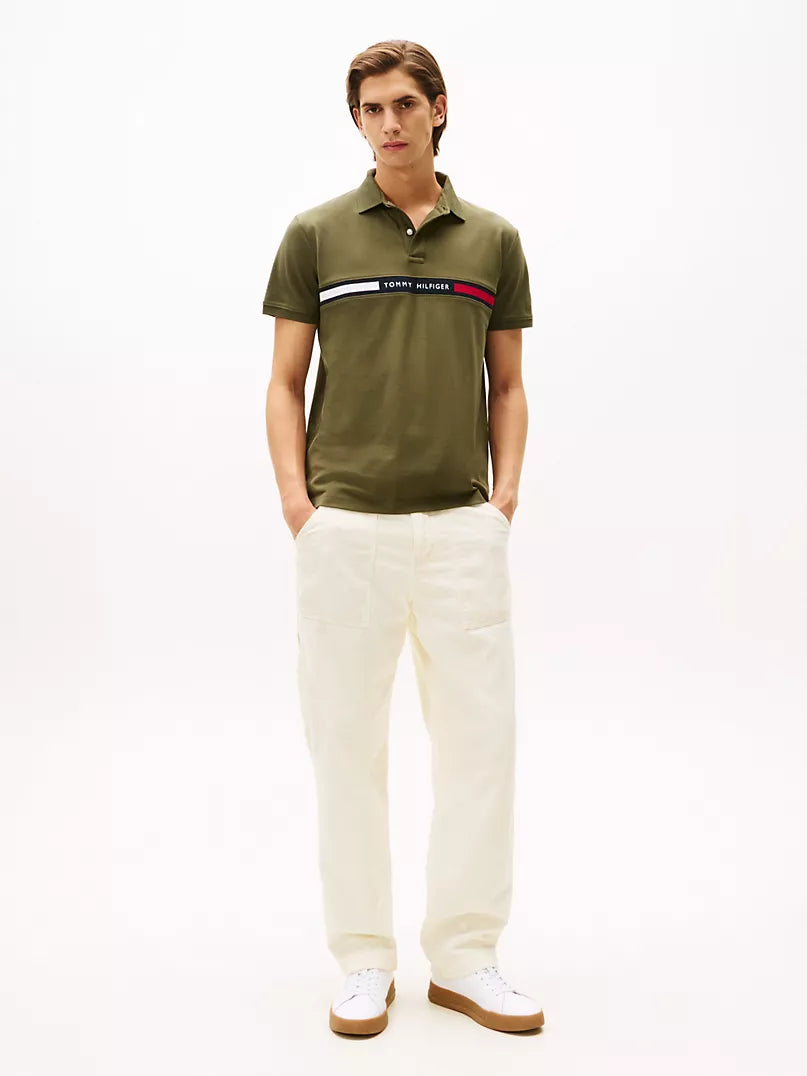 Tommy Hilfiger-Regular Fit Embroidered Stripe Polo