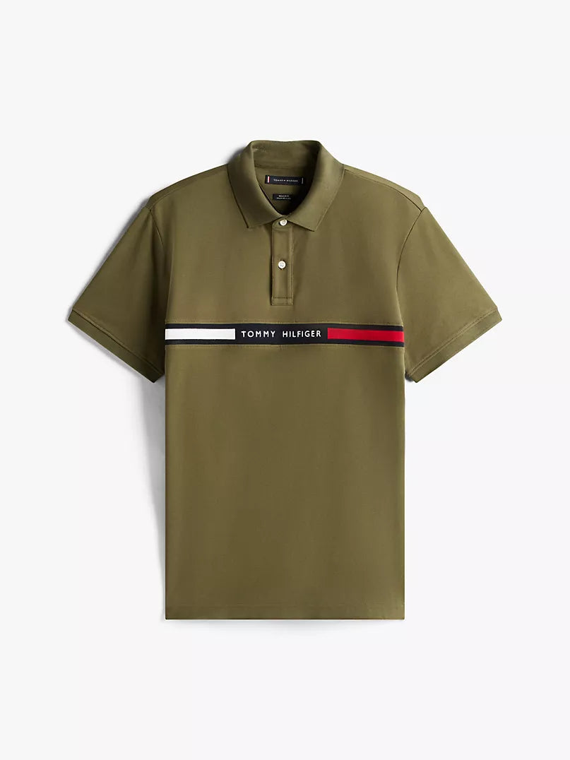 Tommy Hilfiger-Regular Fit Embroidered Stripe Polo