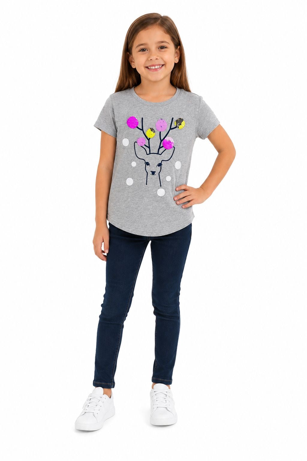 GAP-Gray short-sleeved t-shirt for girls