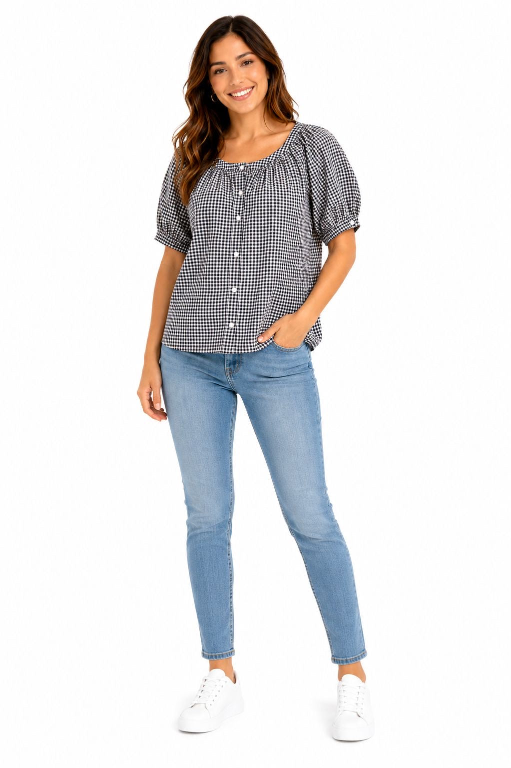 Industry Republic Clothing brand blouse with check print