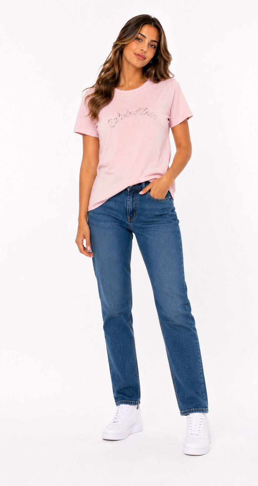Calvin Klein women's slim-cut pink t-shirt