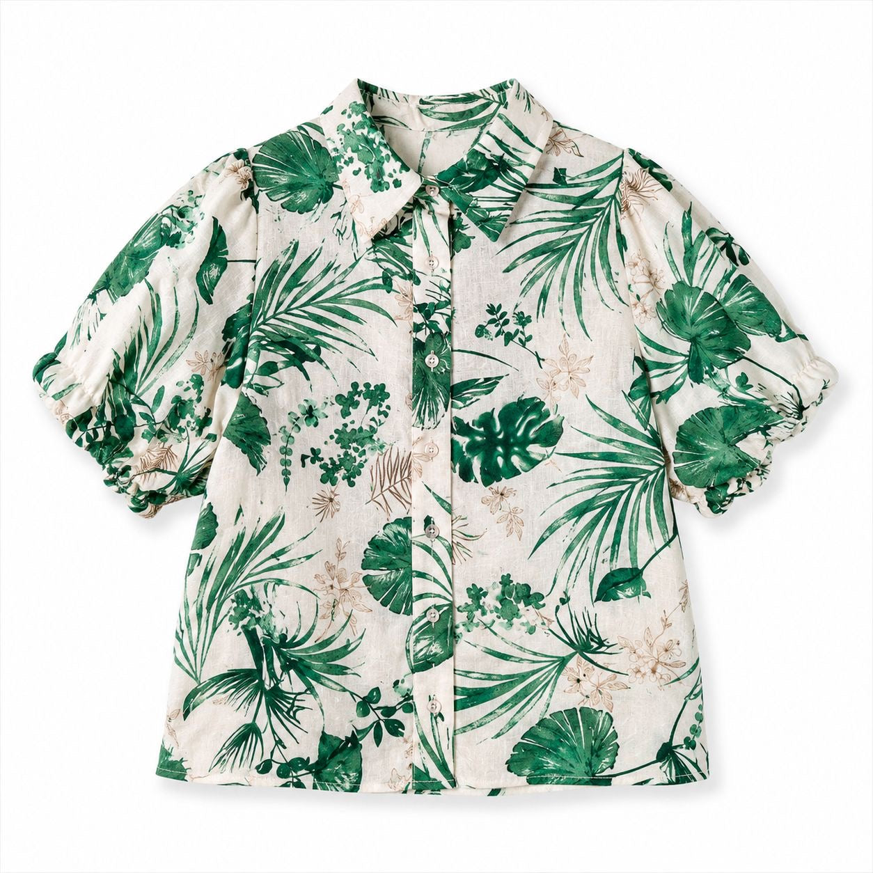 Chenault Shirt blouse with a vibrant tropical print