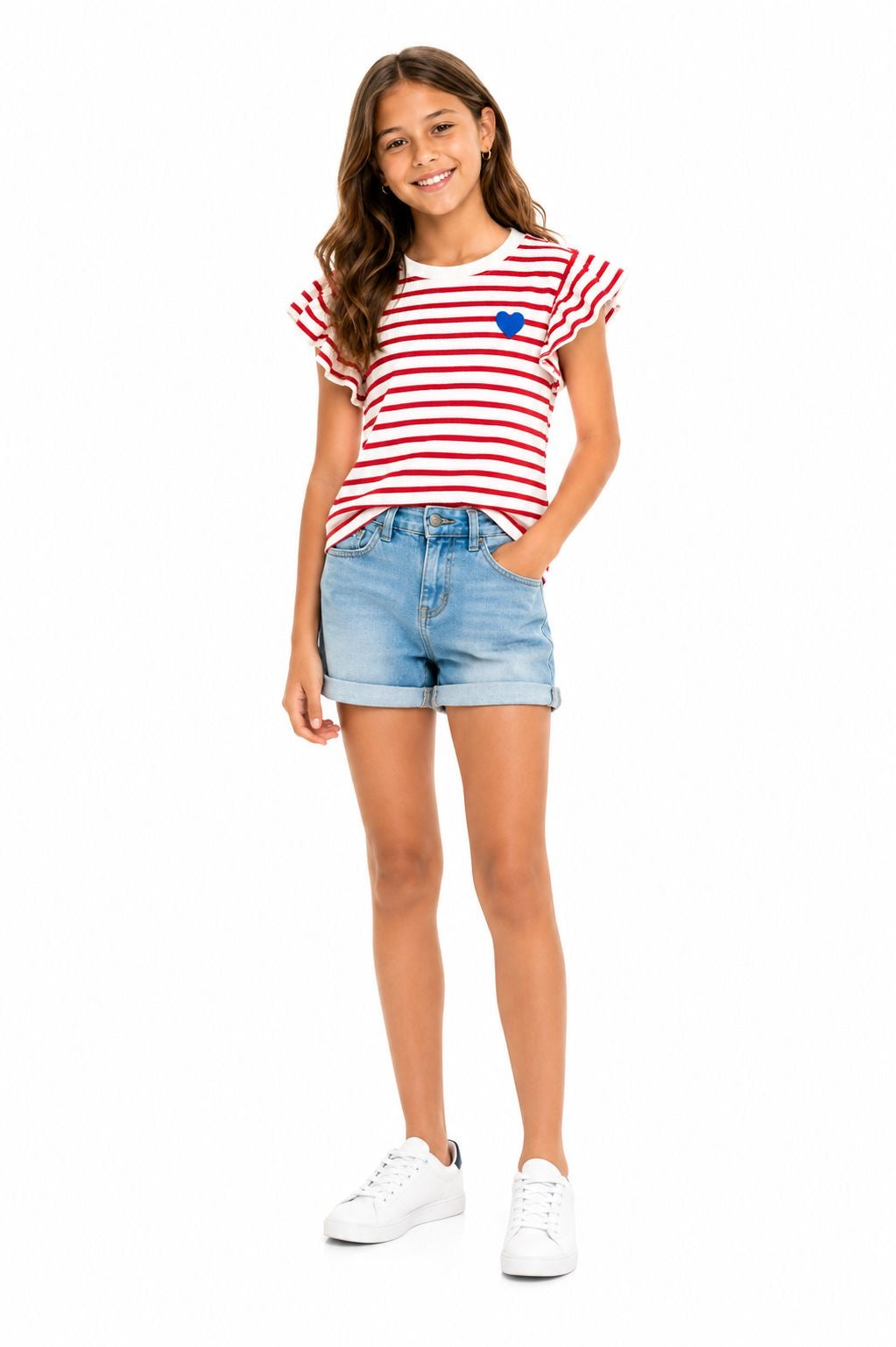 Cat & Jack ribbed red and white striped t-shirt