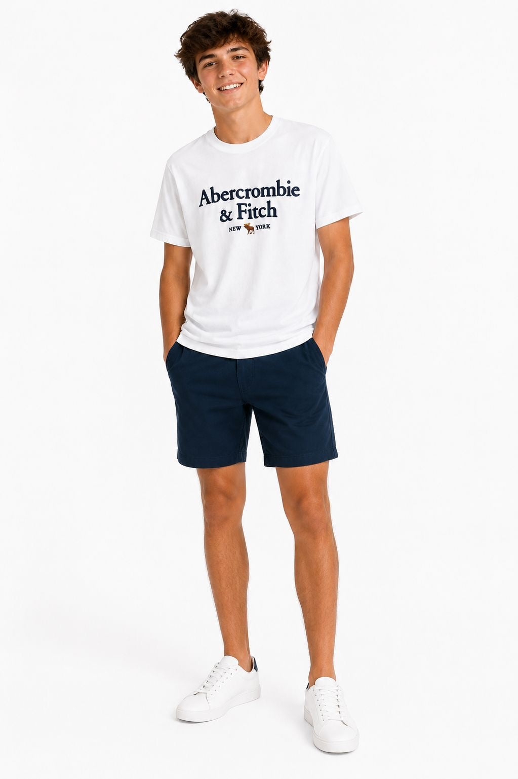 Abercrombie & Fitch white short-sleeved t-shirt