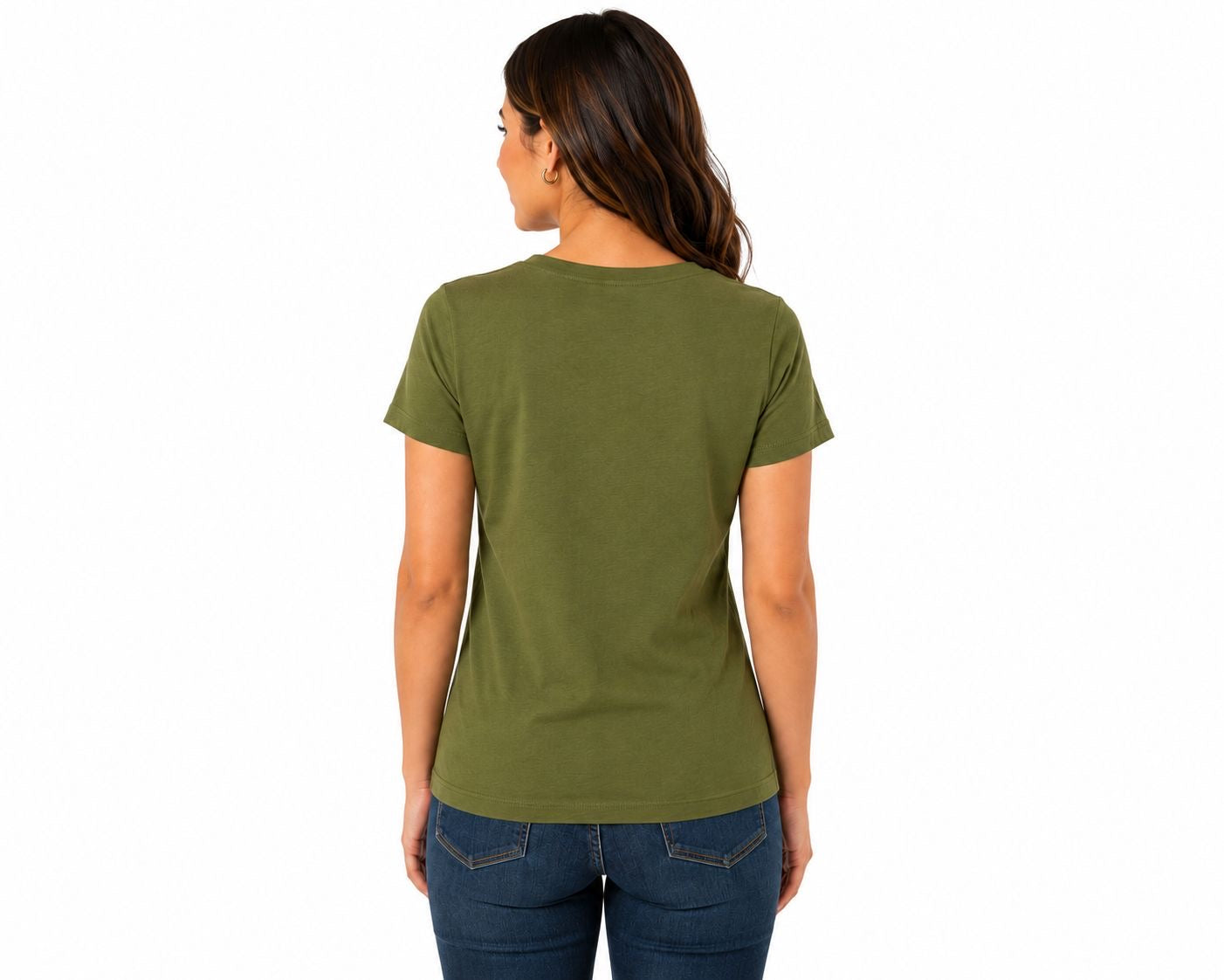 MICHAEL KORS-Olive Green Michael Kors T-Shirt with Gold Metallic Logo