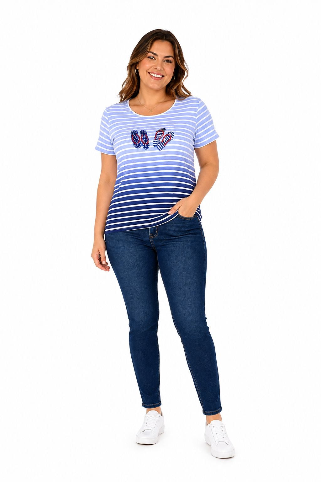 Karen Scott Petites round neck and short sleeve t-shirt