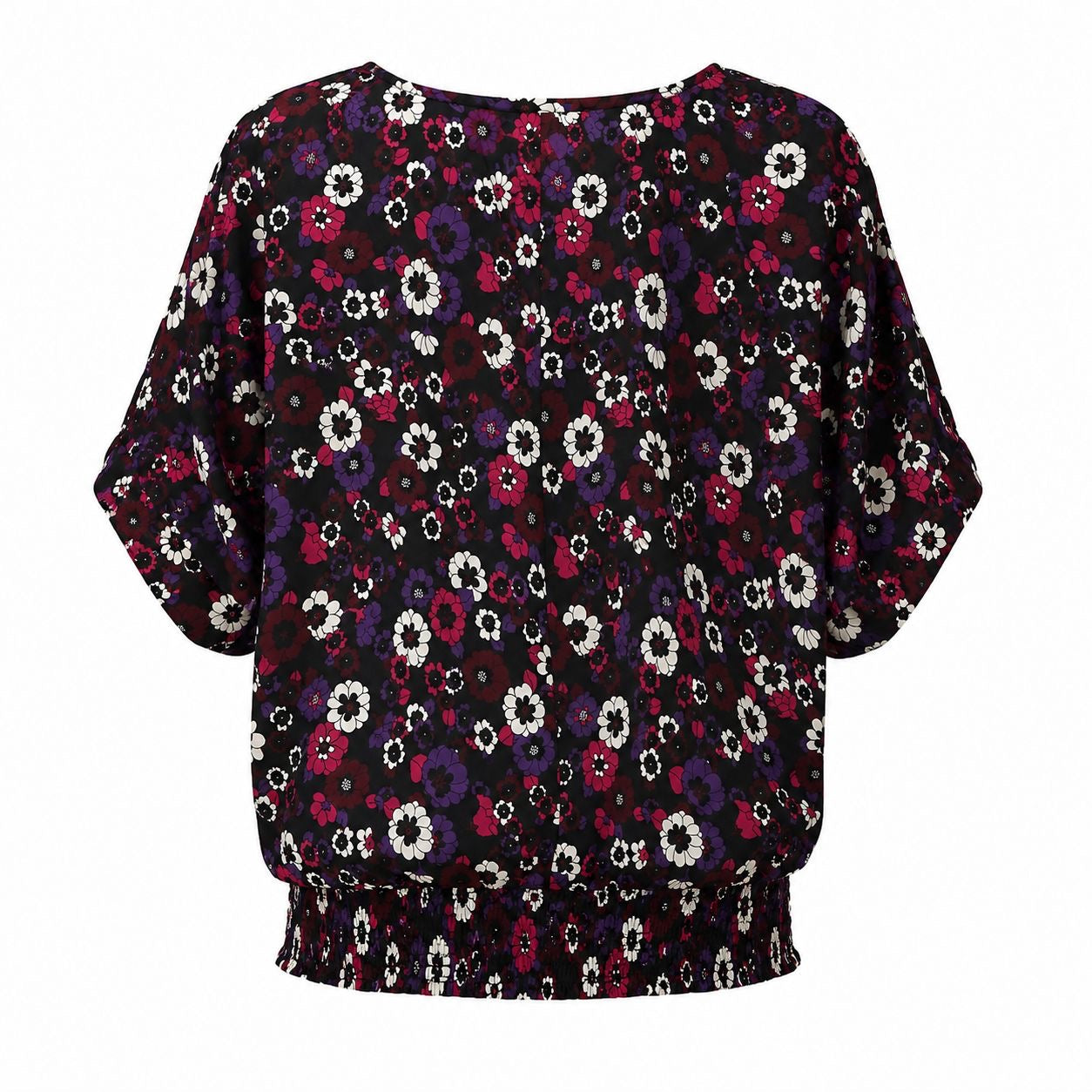 Michael Kors blouse model Azalea Kimono Top in black with multicolor floral print