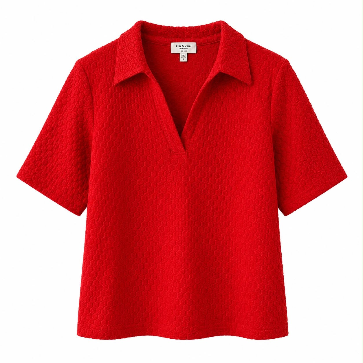 Kim & Cami red textured knit blouse Women’s