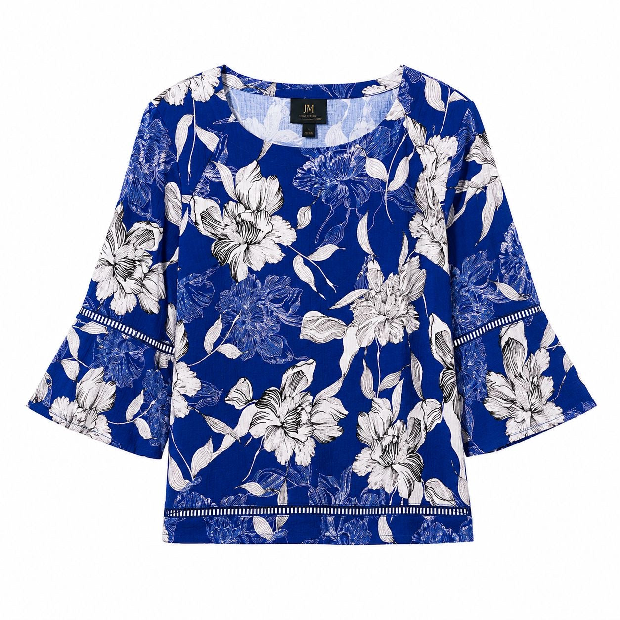 JM Collection blouse has a floral print Women’s
