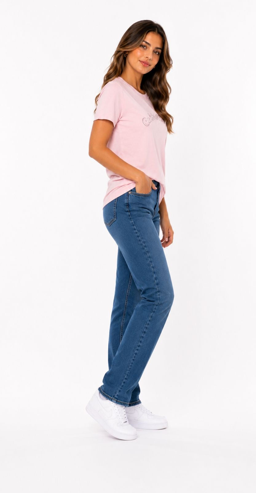 Calvin Klein women's slim-cut pink t-shirt