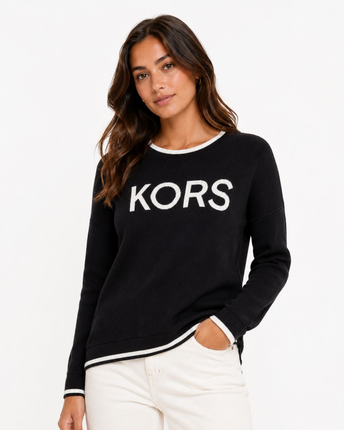 Michael Kors women's black long-sleeved sweater