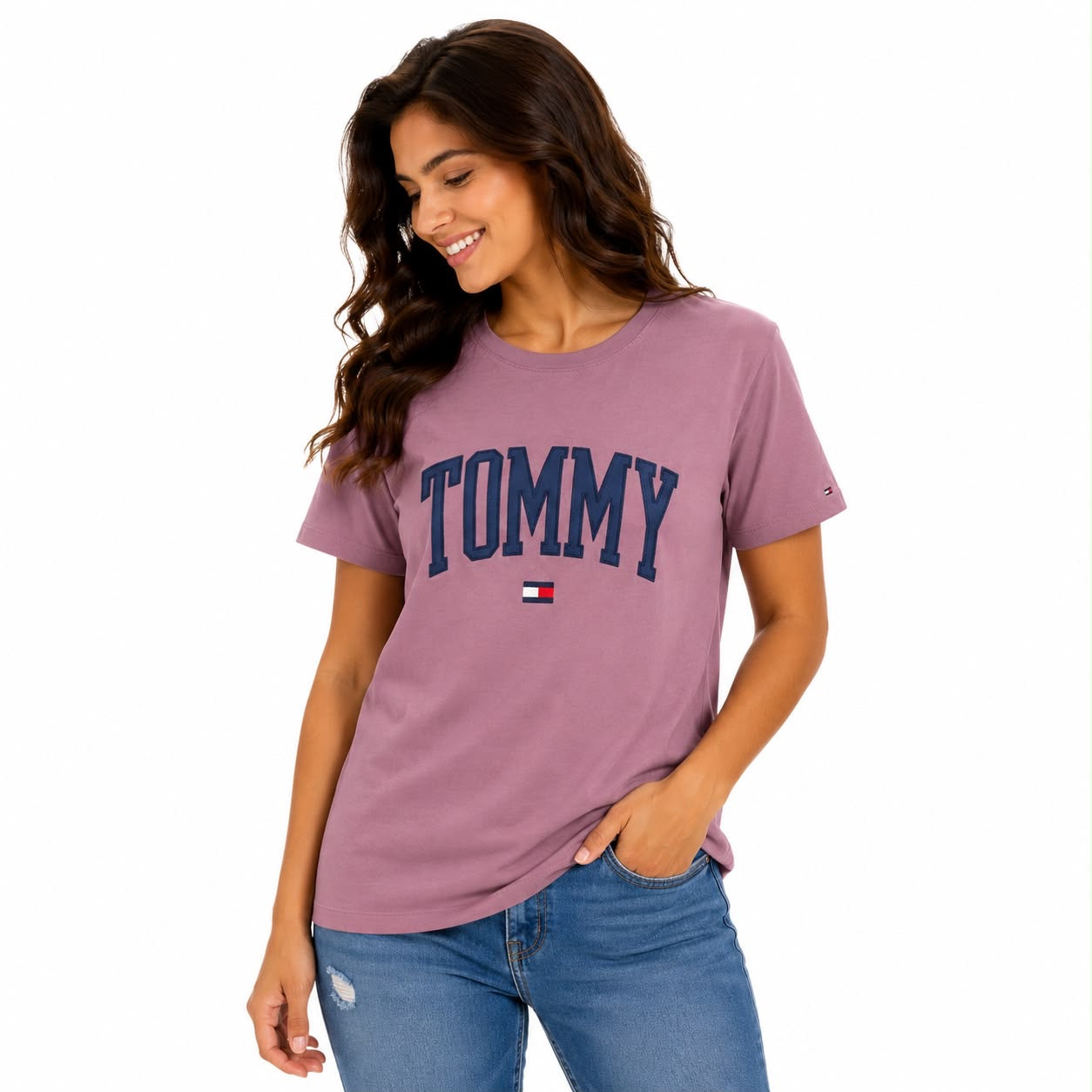 Tommy Hilfiger Embroidered Logo Regular Fit Cotton T-Shirt
