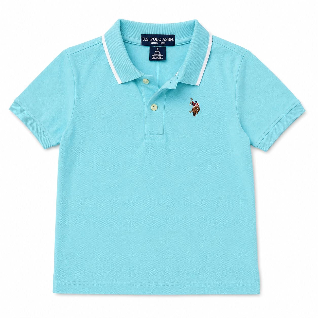 U.S. POLO ASSN-Light blue short-sleeved polo shirt