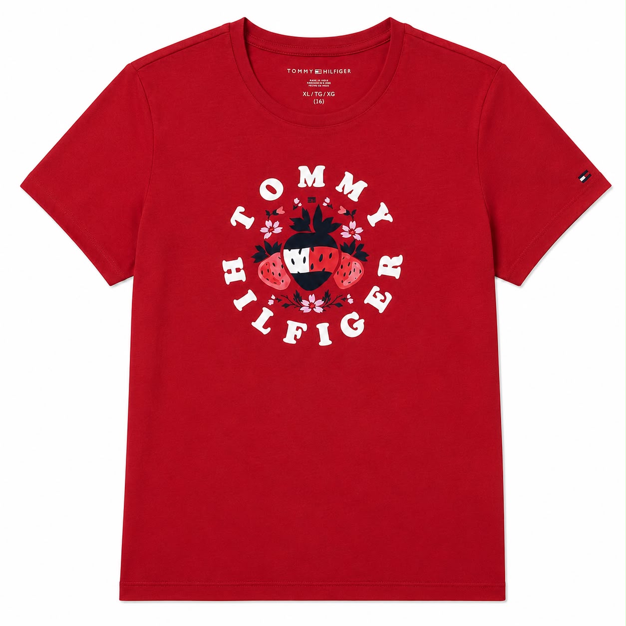 Tommy Hilfiger Girls Graphic Regular Fit Cotton T-Shirt
