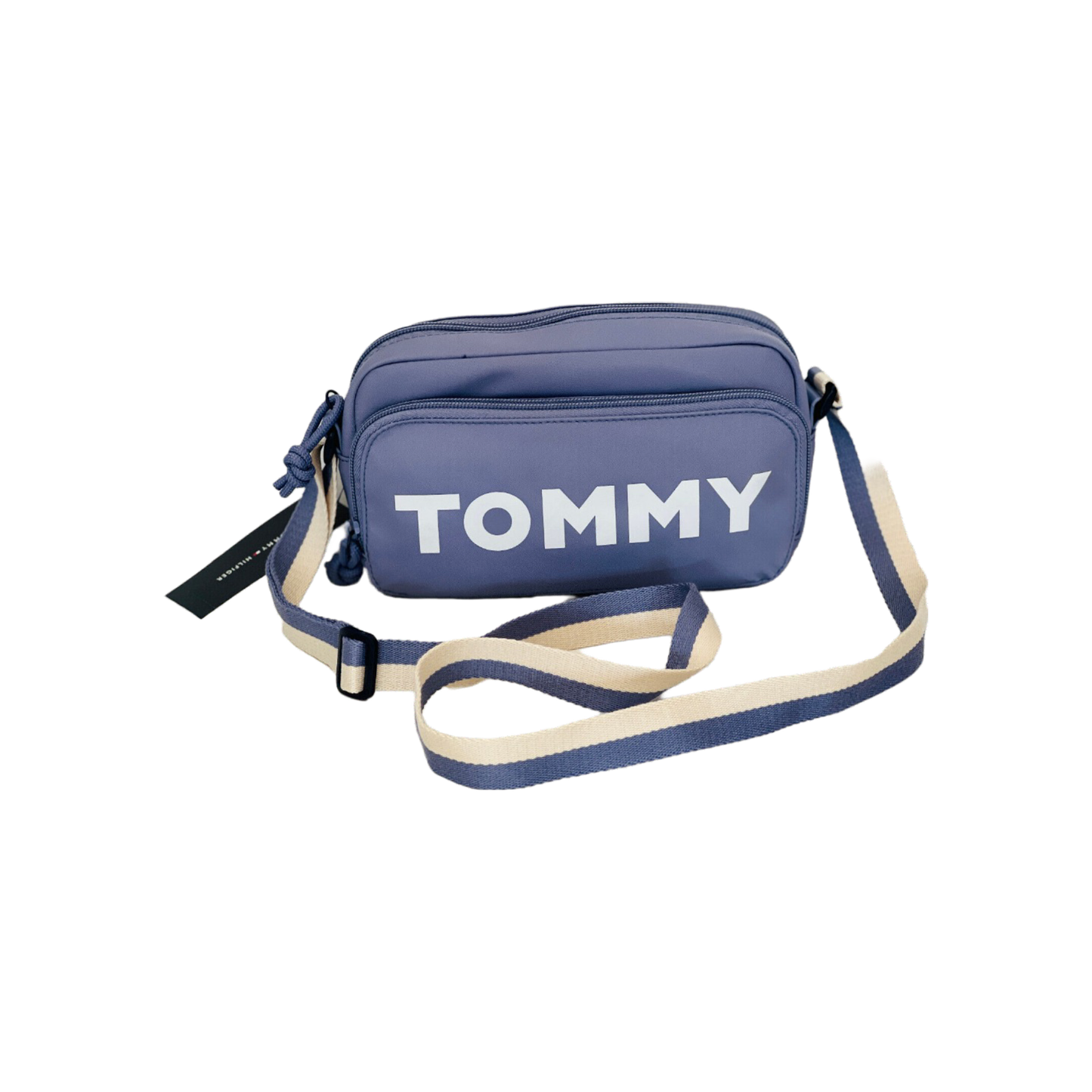 Tommy Hilfiger Blue Signature Logo Double Zip Crossbody