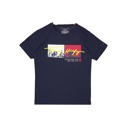 Tommy Hilfiger Kids Boy Crew Neck Short Sleeve Graphic Tee