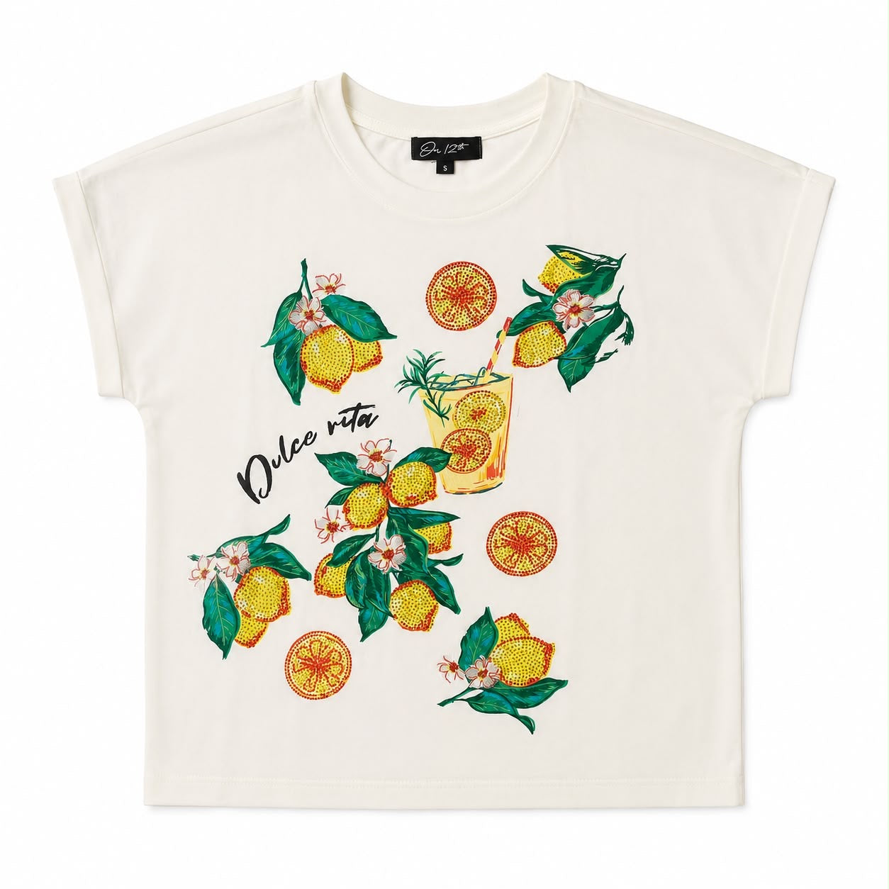 On 12th T-shirt is the model "La Dolce Vita Vintage Graphic Women’s