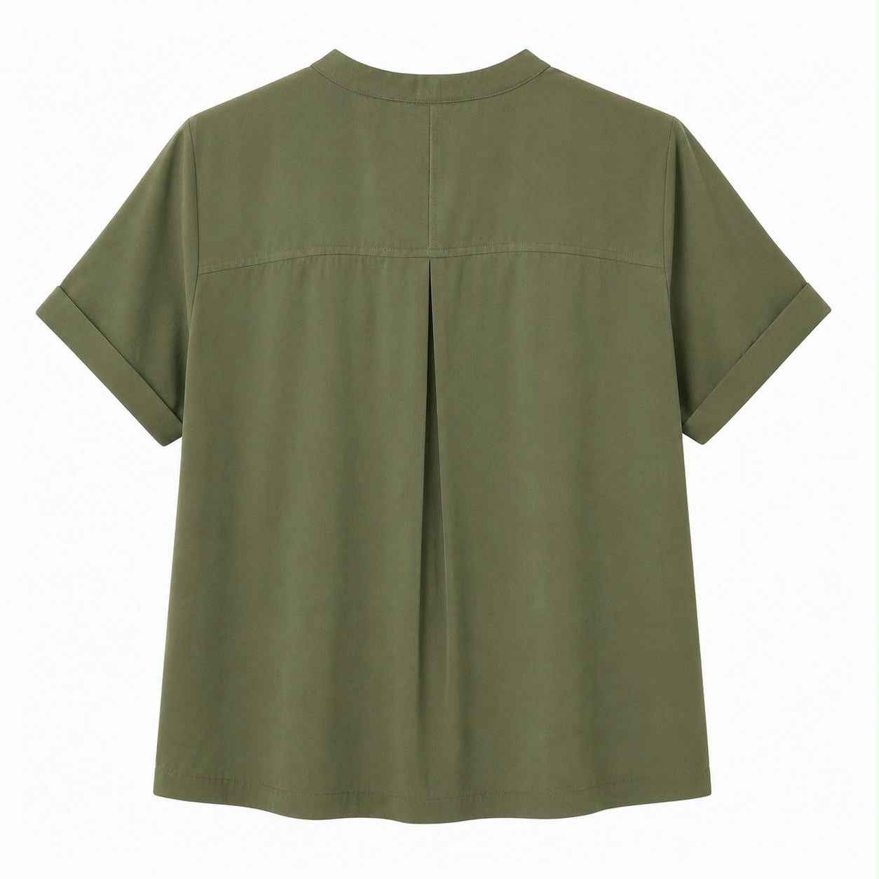 Premise olive green blouse features an elegant design with split V-neck