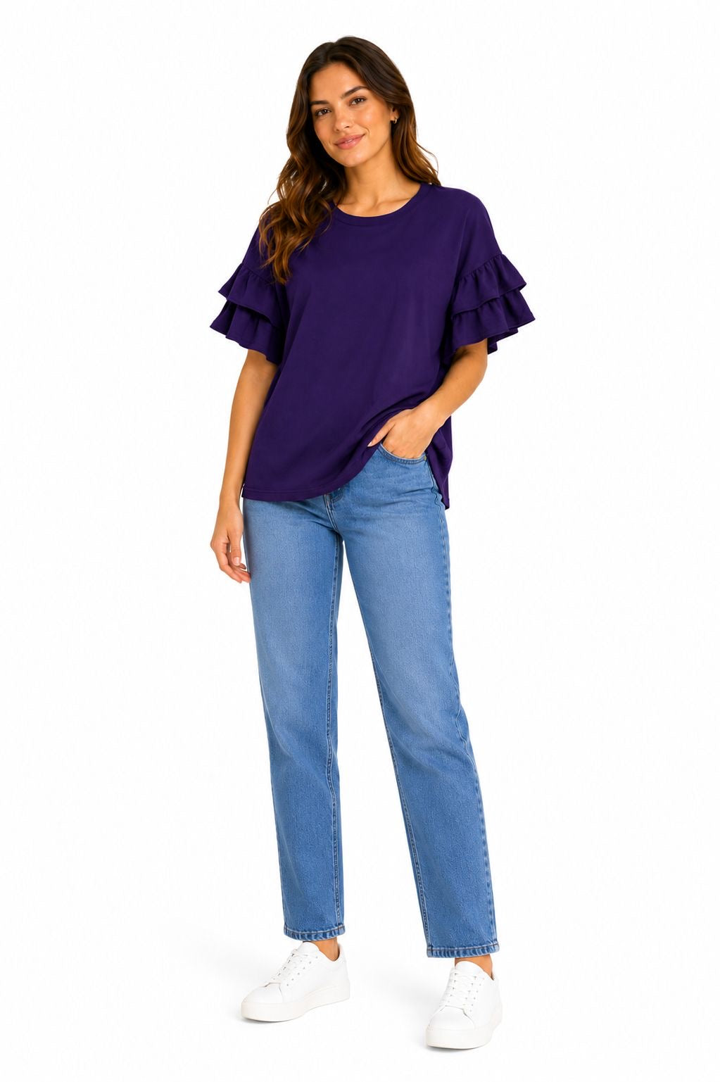 PARALLEL SKIES-Intense purple casual blouse