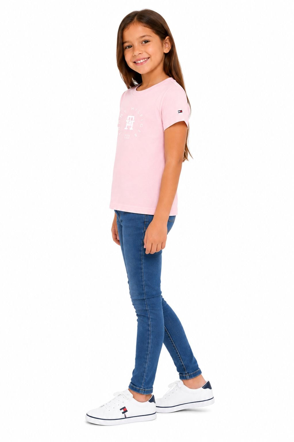 Tommy Hilfiger-Pink short-sleeved t-shirt for girls