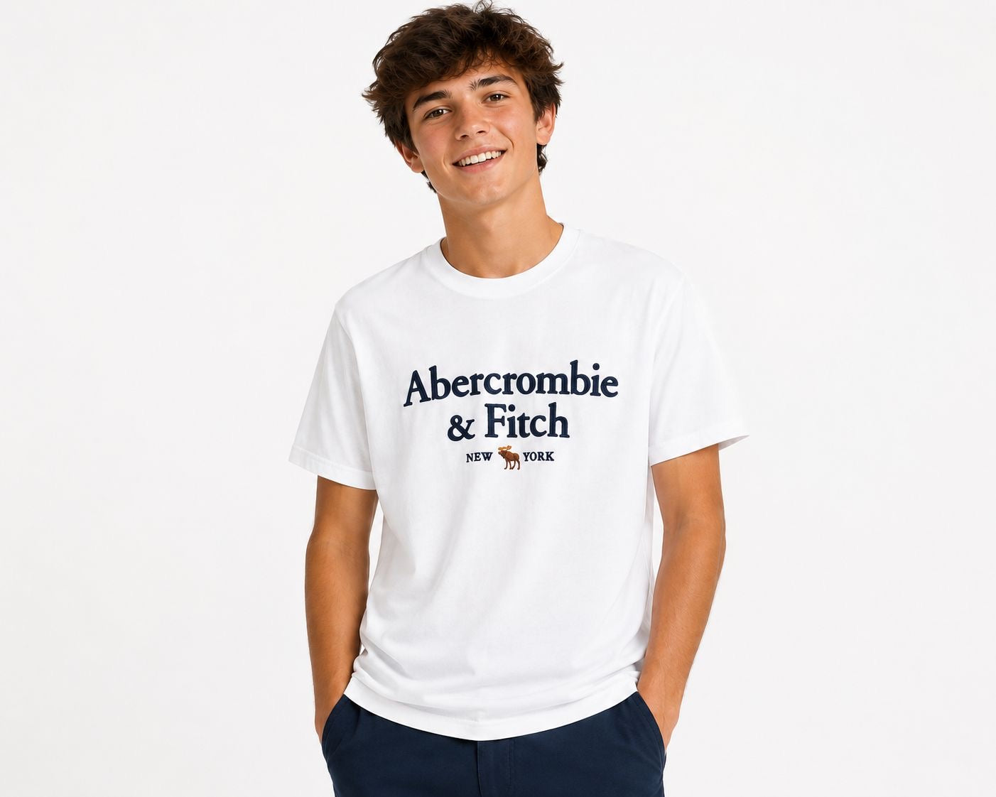 Abercrombie & Fitch white short-sleeved t-shirt